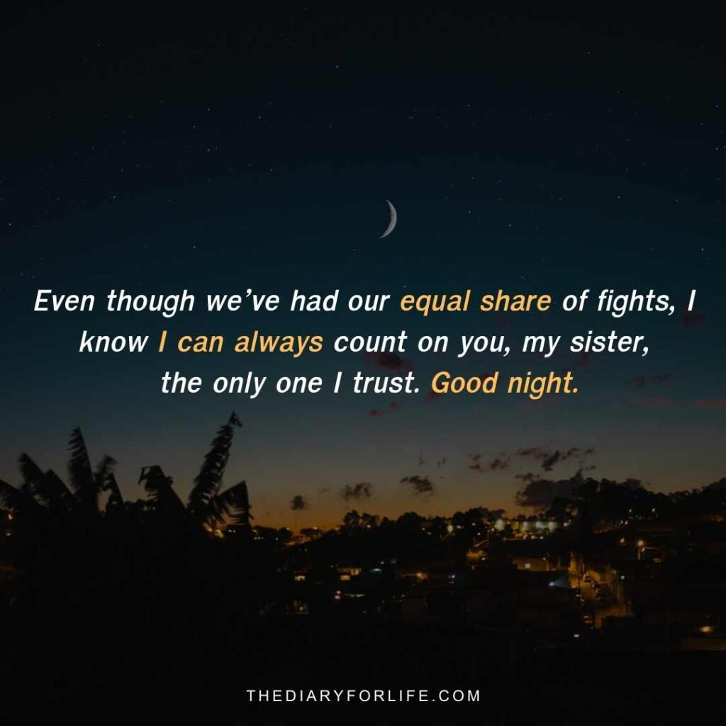 good night quotes for sister