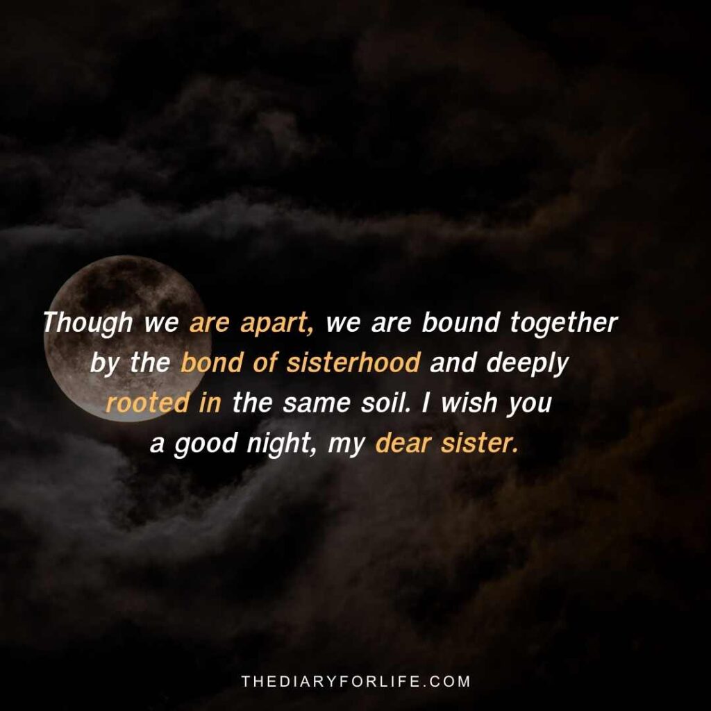 good night quotes for sister