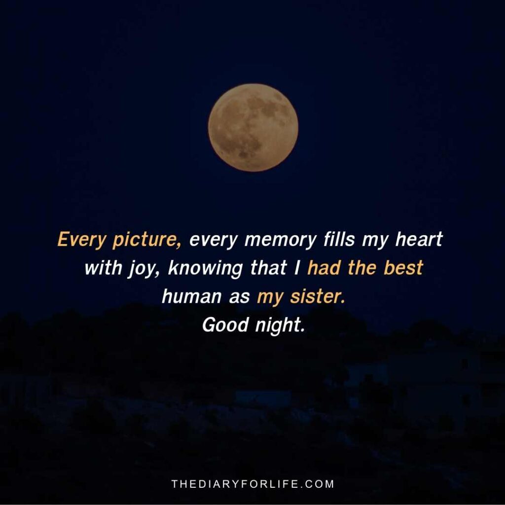 good night quotes for sister 