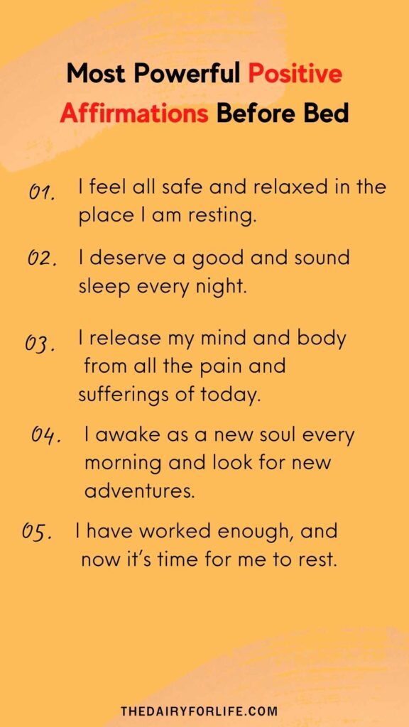 positive affirmations before bed