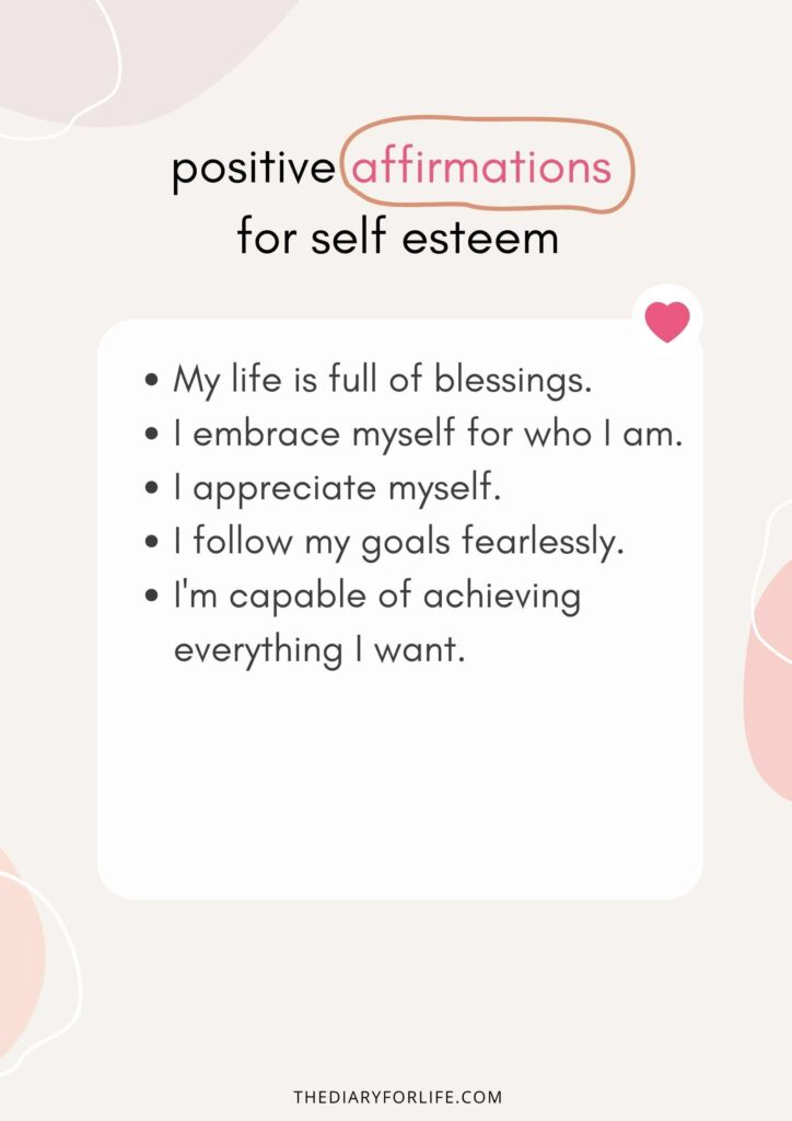 positive affirmations for self esteem