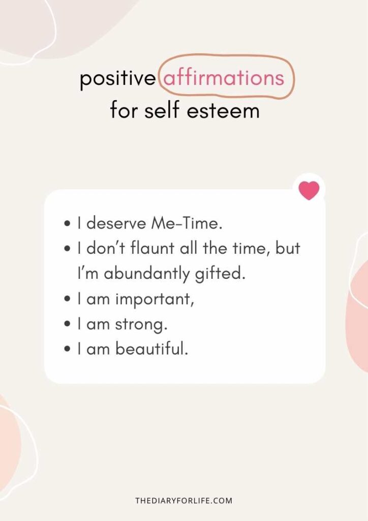 positive affirmations for self esteem