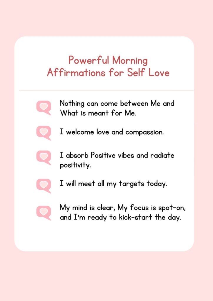 morning affirmations for self love