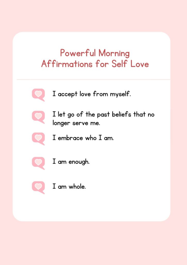 morning affirmations for self love