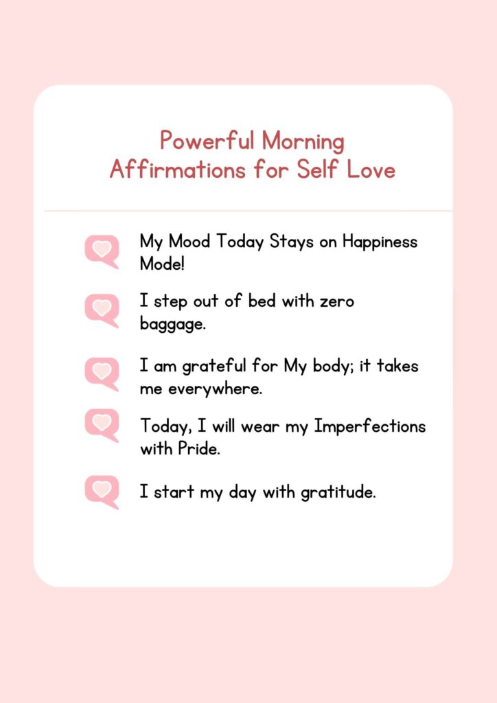 morning affirmations for self love