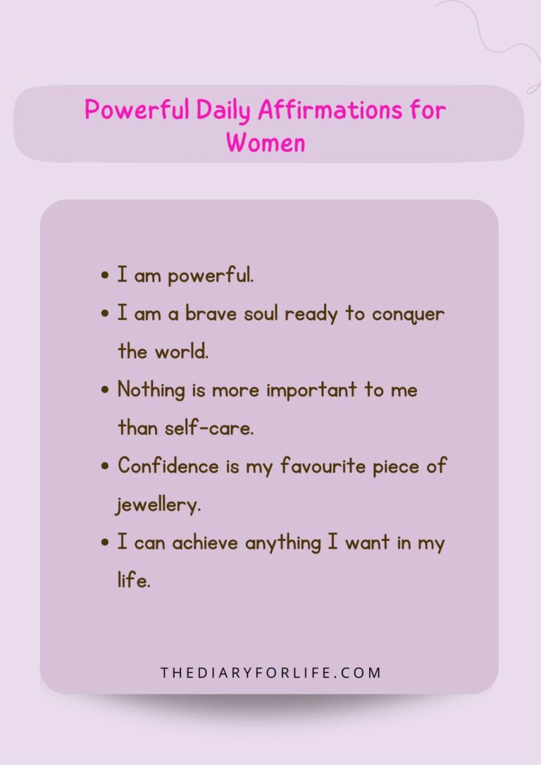 100+ Powerful Daily Affirmations For Women - ThediaryforLife