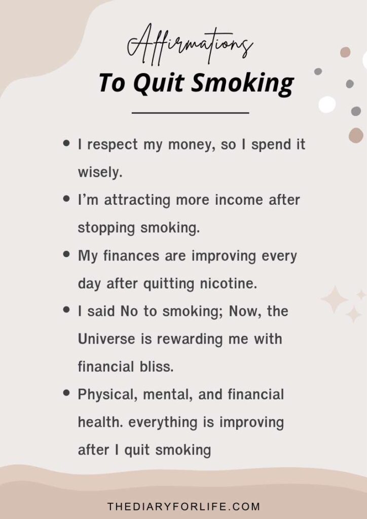 Affirmations to quit smoking
