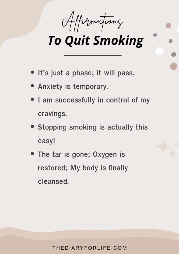 Affirmations to quit smoking