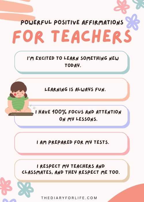 positive affirmations for teachers