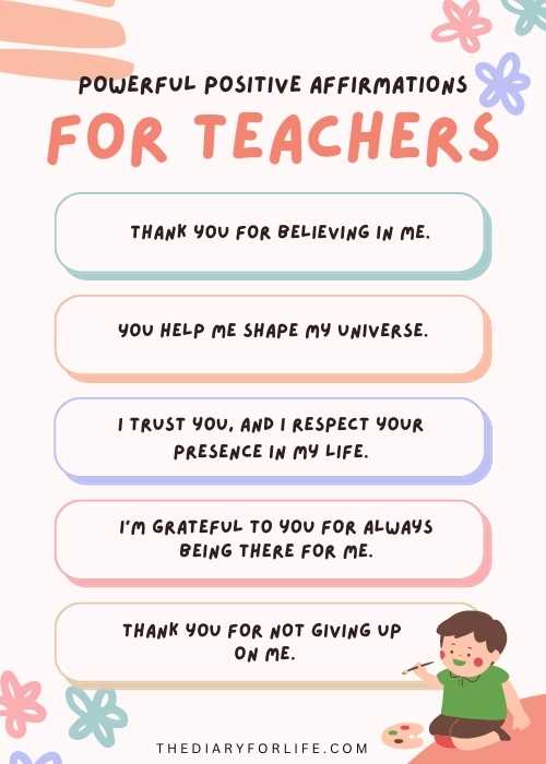 positive affirmations for teachers