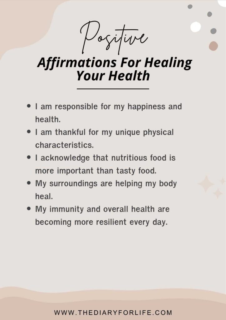 positive affirmations for healing