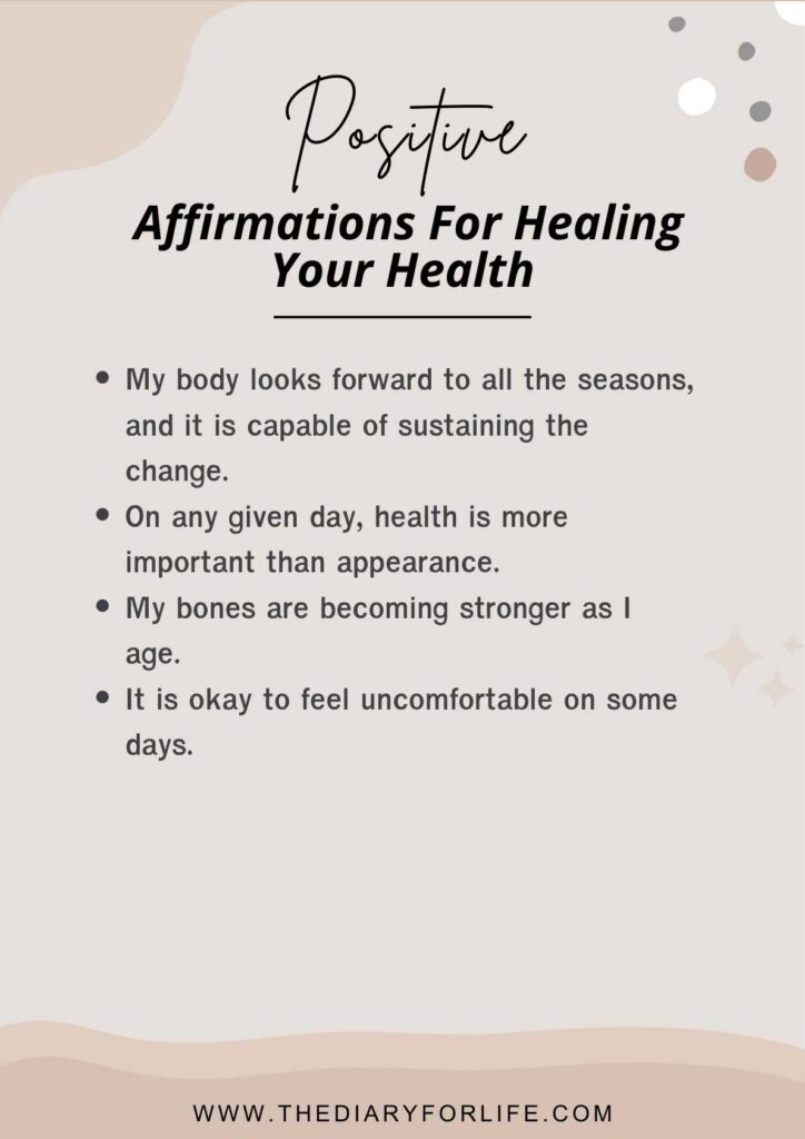 positive affirmations for healing