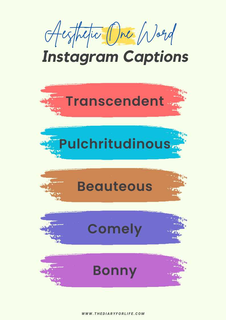 100+ Aesthetic One Word Instagram Captions ThediaryforLife