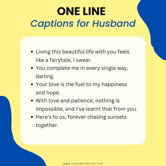 One Line Captions for Husband