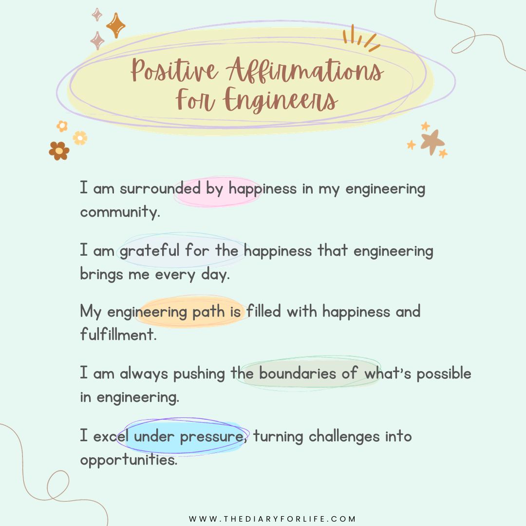 50 Positive Affirmations For Engineers - ThediaryforLife